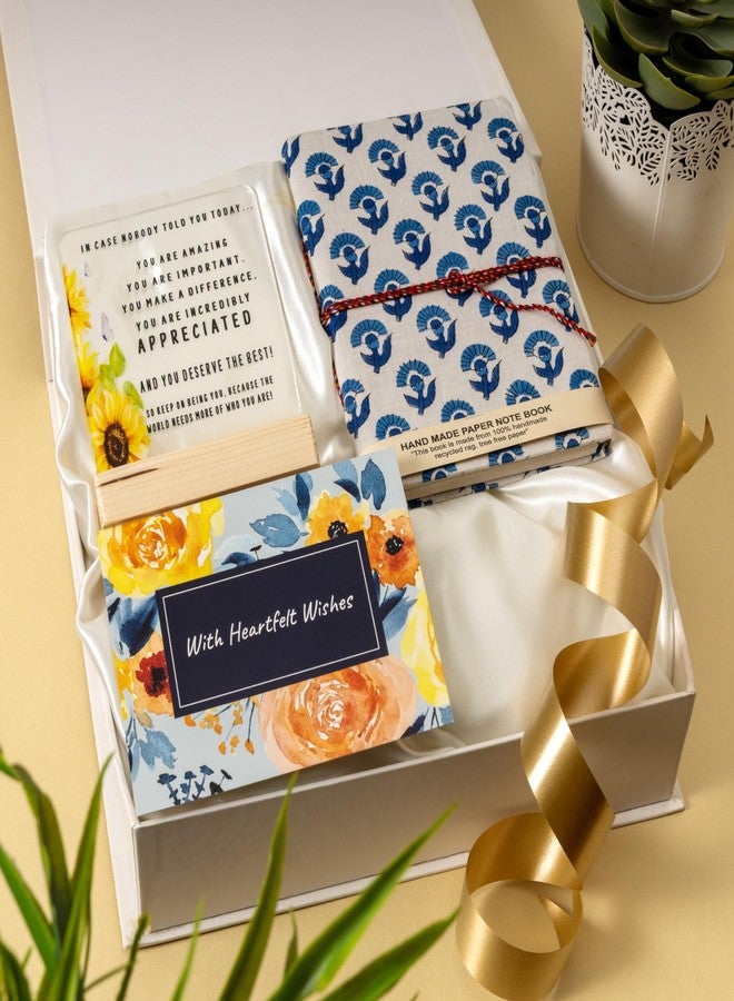 Rarejoy Unique Gift set of Acrylic Desk Plaque with Wooden stand, A Vintage unruled Diary notebook, Gift for Self, Women's Day,Farewell,Birthday - Image 1